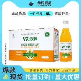 宇航人鲜榨v9沙棘果汁饮料300ml*10瓶整箱批发含维生素C果汁饮品