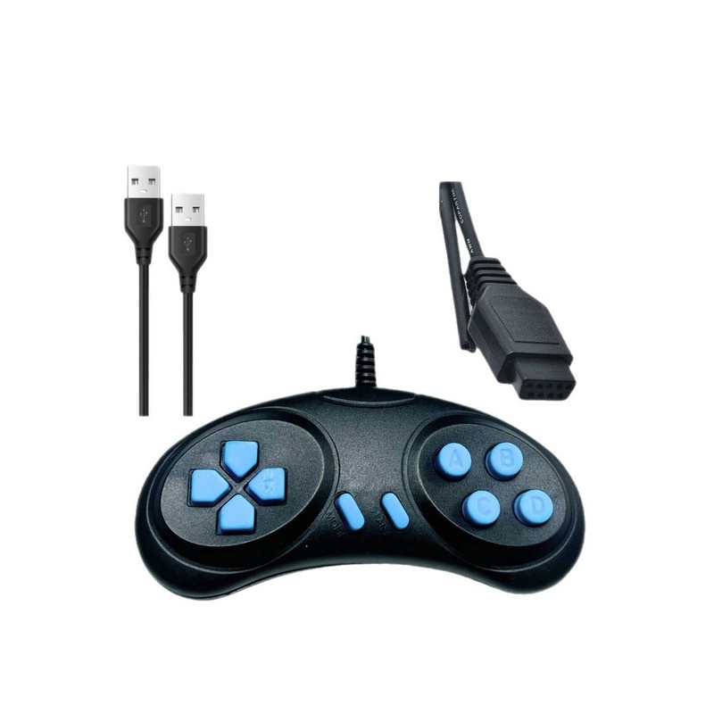 メーカー在庫あり USBゲームコントローラー MD9芯 クラシック月型 有線ゲーム機 卸売 フォースフィードバック|undefined