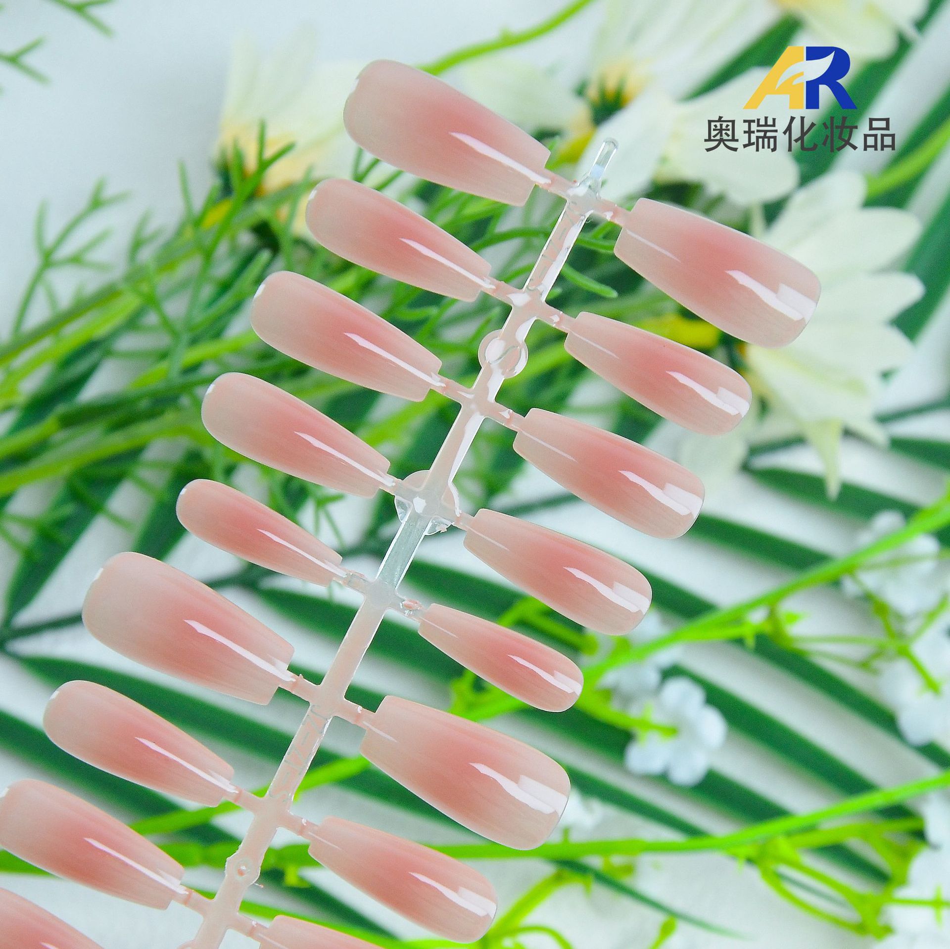 穿戴甲半成品工厂预制甲带色分码腮红渐变无封层甲油胶喷涂美甲