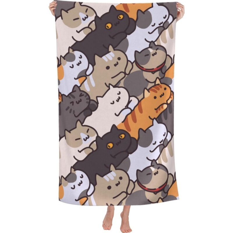 Cat Cartoon Animal Face Beach Towel Quick Dry Microfiber Bath Towel for Bathroom Soft Sand Free Beach Towel Cat Cartoon Animal Face Beach Towel Quick Dry Microfiber Bath Towel for Bathroom Soft Sand Free Beach Towel