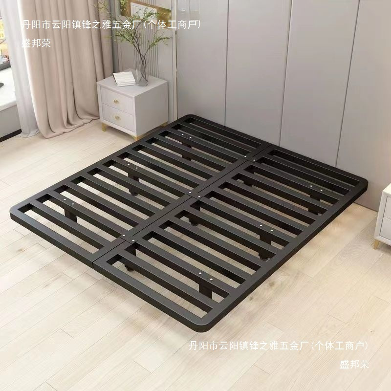Factory Direct Sale Simple Suspended Bed 1.68m Italian Light Luxury Headless Bed Frame Double Iron Bed Apartment Iron