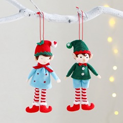 国境を越えた現物クリスマスツリーのペンダントinsかわいい風妖精人形人形人形がクリスマス装飾品を飾っている