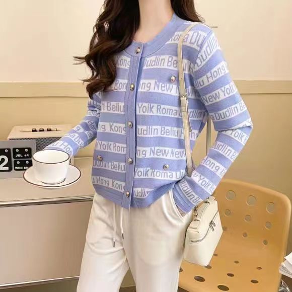 Women's Patterned Designer Cardigan Autumn Spring Sweater Jacket_voghion.com