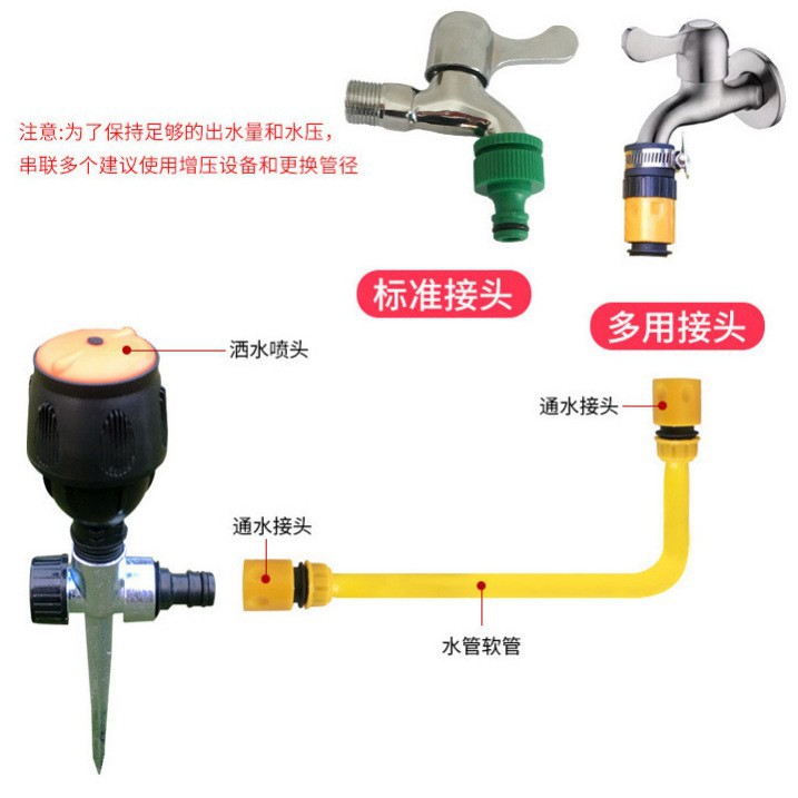 rociador automático de agua 360 grados rociador giratorio para riego de jardín verde, riego de riego para riego de jardín vegetal agrícola resistente a la sequía