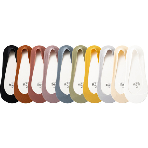 Ice silk boat socks for women in summer thin non-slip invisible socks shallow high heels single shoes socks for women cross