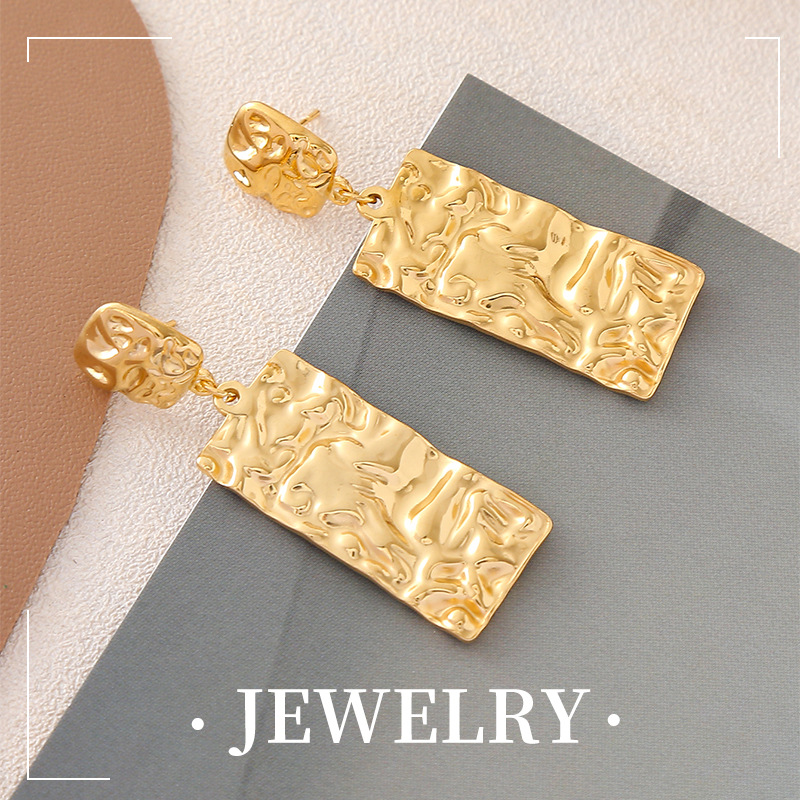 Earrings 1pc hip hop does not fade versatile men and women simple tide personality versatile titanium steel_voghion.com