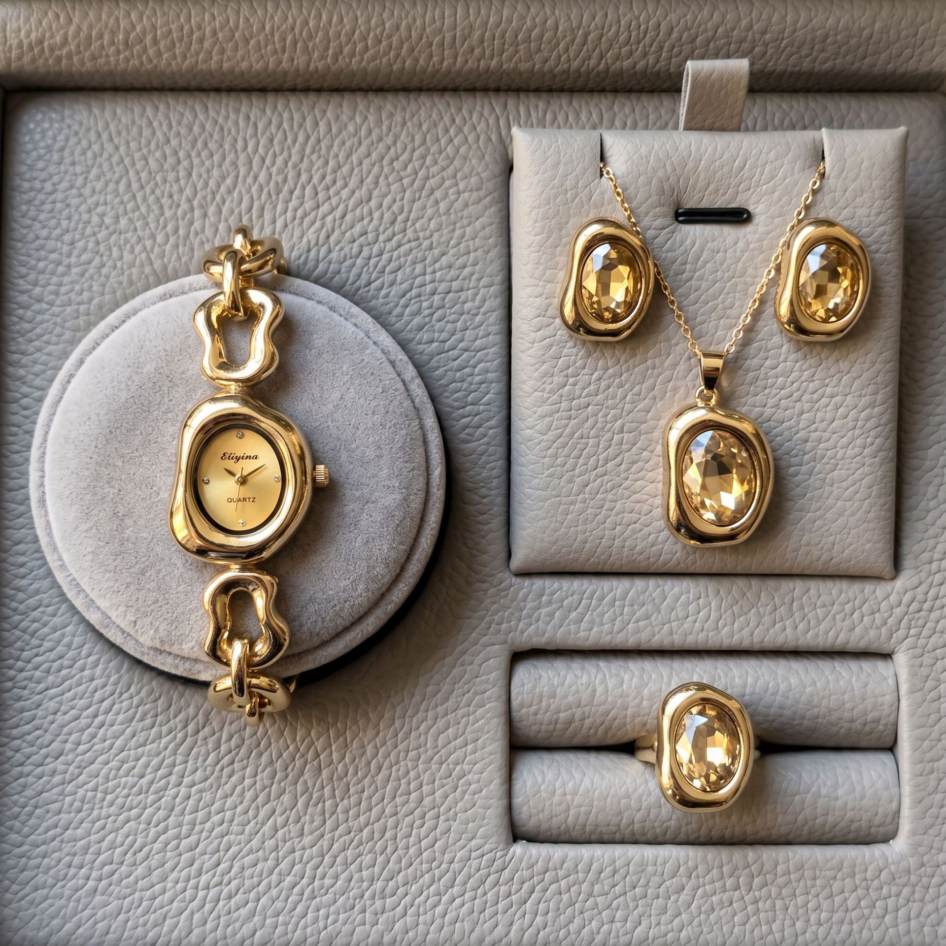 5-teiliges Damen-Quarzuhr-Set mit Armband
