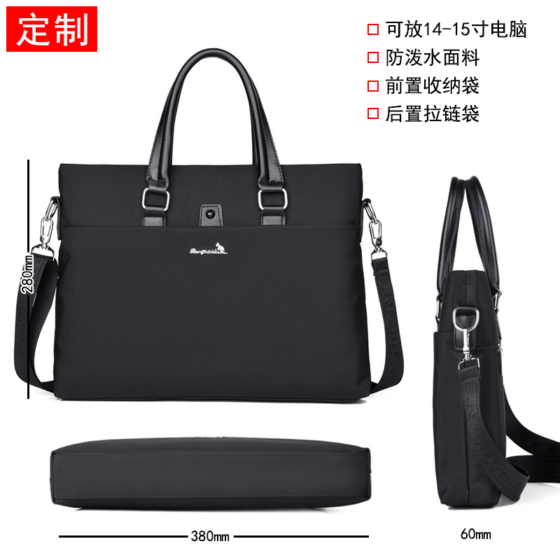 New Men's Business Briefcase Oxford Cloth Shoulder Crossbody Handbag Customized Large Capacity Laptop Bag