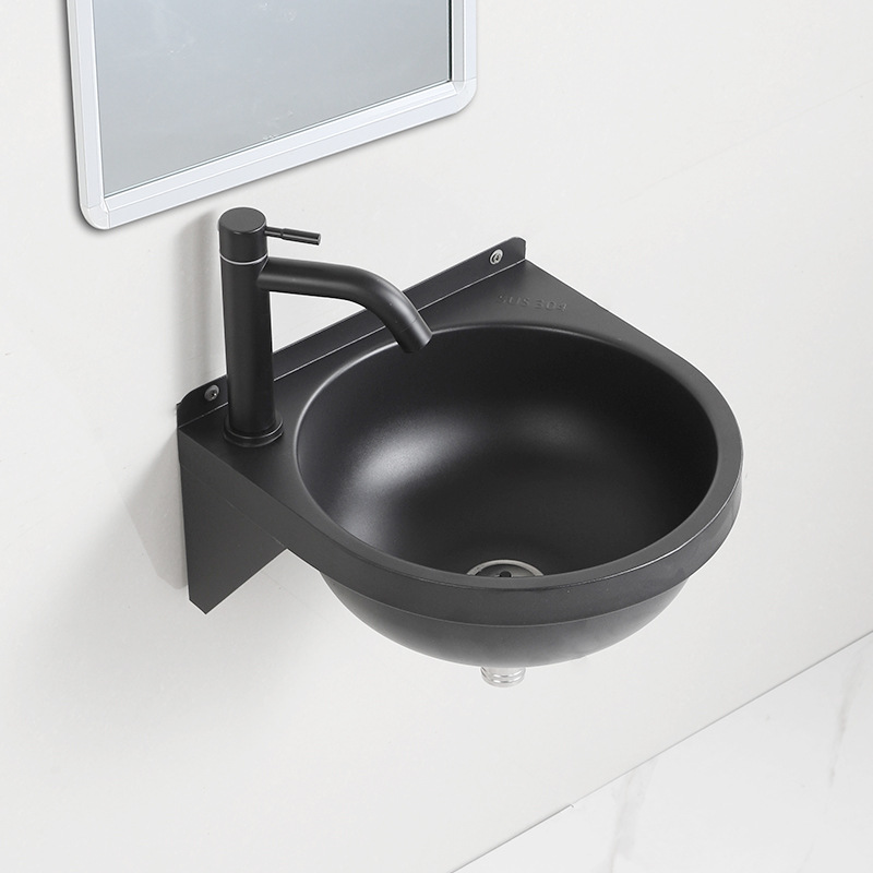 304 Stainless Steel Small-Sized Wall-Mounted Washbasin for Small Apartments, Balcony Bathroom Washbasin, Simple Countertop Basin
