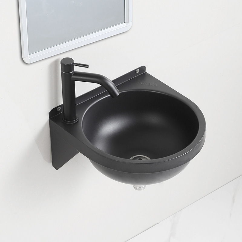 304 Stainless Steel Small-Sized Wall-Mounted Washbasin for Small Apartments, Balcony Bathroom Washbasin, Simple Countertop Basin