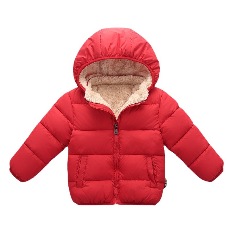 2022 Abrigo acolchado de algodón para niños de invierno al por mayor forrado de lana engrosada chaqueta con capucha para bebés chaqueta de plumón para niños pequeños y medianos para hombres y mujeres