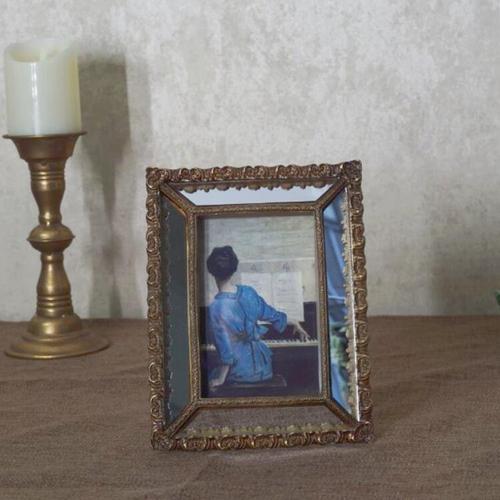 Glazed gift Chinese rectangular retro gold picture frame entrance living room art wall picture frame decoration ornaments