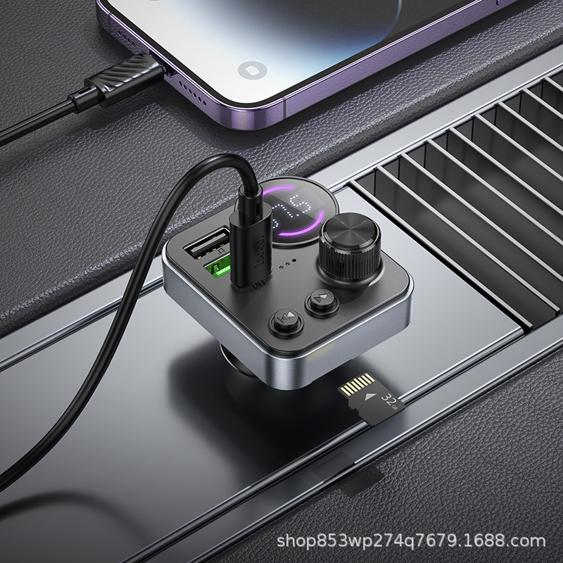 E86 Daler 48W Dual-Port Pd30W+Qc3.0 Car Bluetooth Fm Transmitter Supports USB Flash Drive and Tf Card Playback