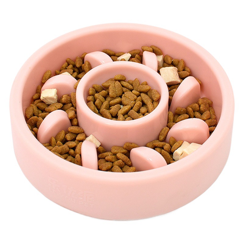 Leyoupai Venta caliente para mascotas Slow Food Bowl tazón para perros antidetonantes gato tazón anti-estrangulamiento digestión plástico para mascotas tazón de comida lenta