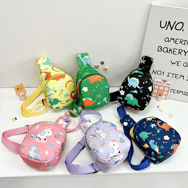 2026 New Model Children's Chest Bag Kindergarten Boys and Girls Crossbody Small Bag Versatile Small Backpack Cartoon Dinosaur Children's Bag