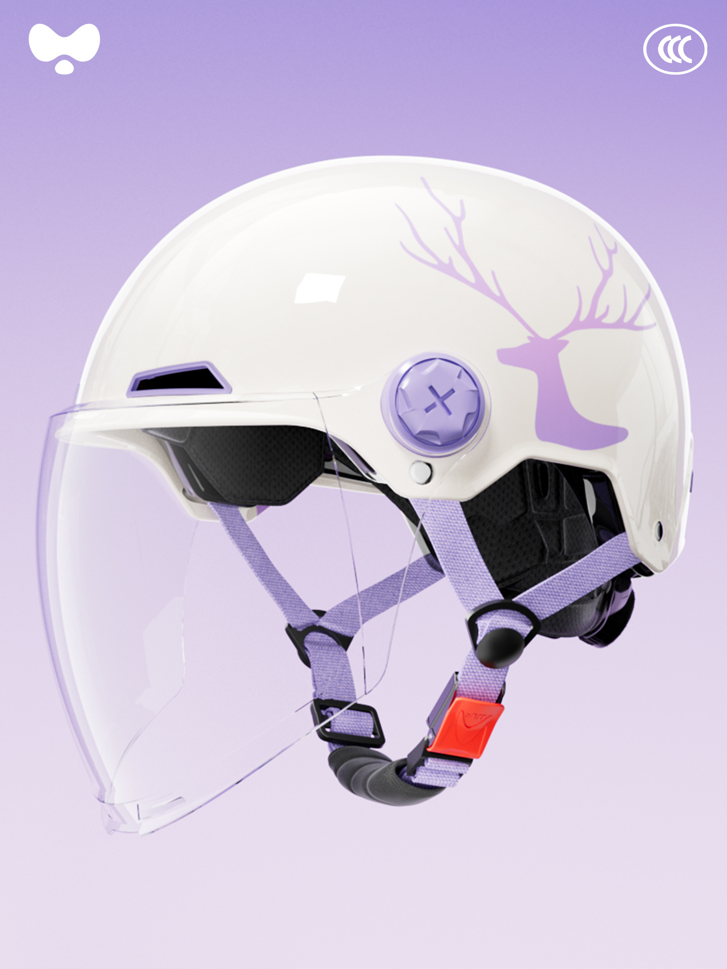 Helmet Electric Car, Universal Motosiklet kaskı (dəbilqə) - 3c-white-elk-hd-long-lens-class-a-new-national-standard-one-size