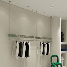 服装店展示架不锈钢上墙架吊挂吊顶悬挂衣架杆网红买手店女装架子