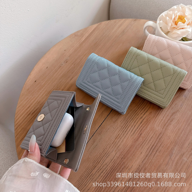 菱形ステッチは、勤務証明書、銀行カード、小銭、勤務証明書、アクセスカードホルダー、レザーレディースヘッドフォンバッグ、キーミニに適しています。|undefined