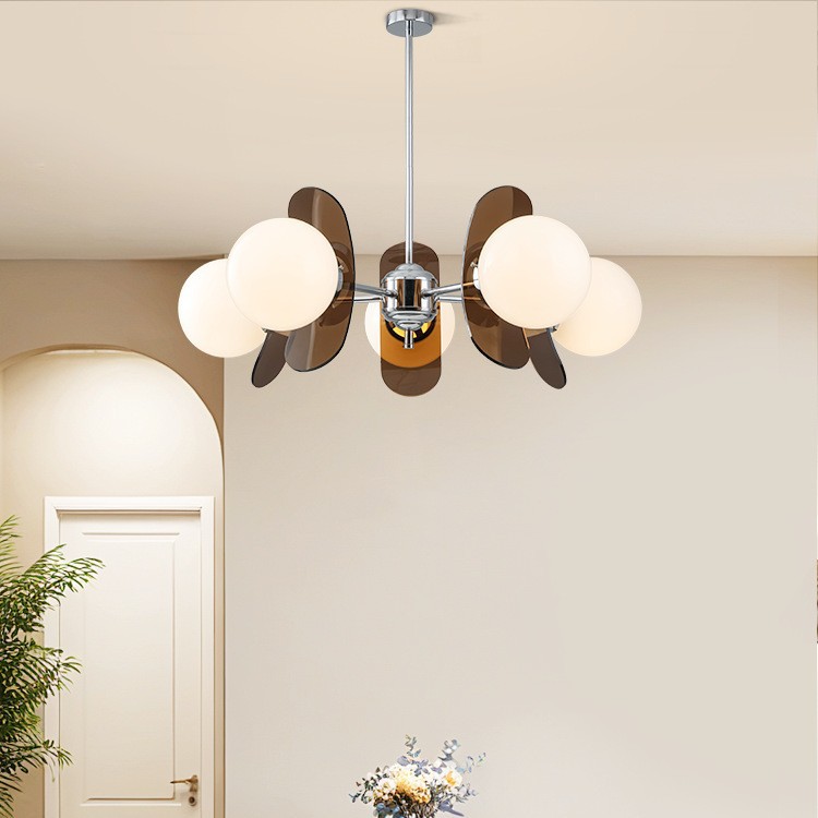 Lámpara de la sala de estar de la casa de viento medieval simple lámpara de comedor estilo de diseño artístico retro lámpara de vidrio Zhongshan L335