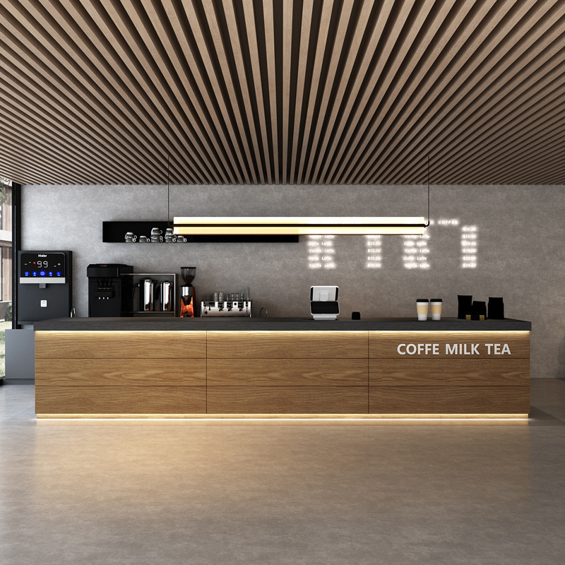 简约咖啡店吧台酒店前台接待台面包房蛋糕店甜品店奶茶店收银台|undefined