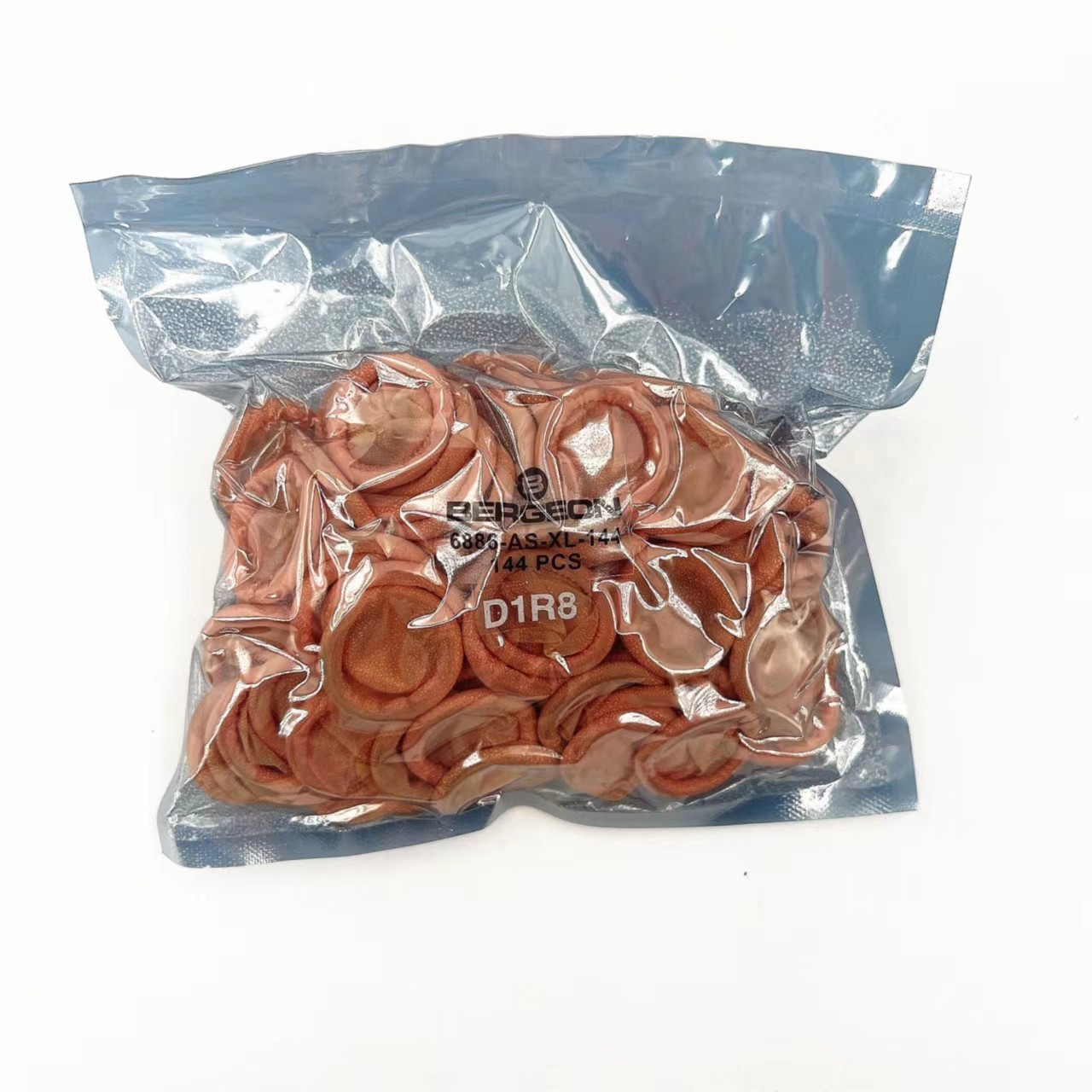 瑞士原装博格BERGEON 6886天然乳胶手指套防静电无粉剂橙色22mm