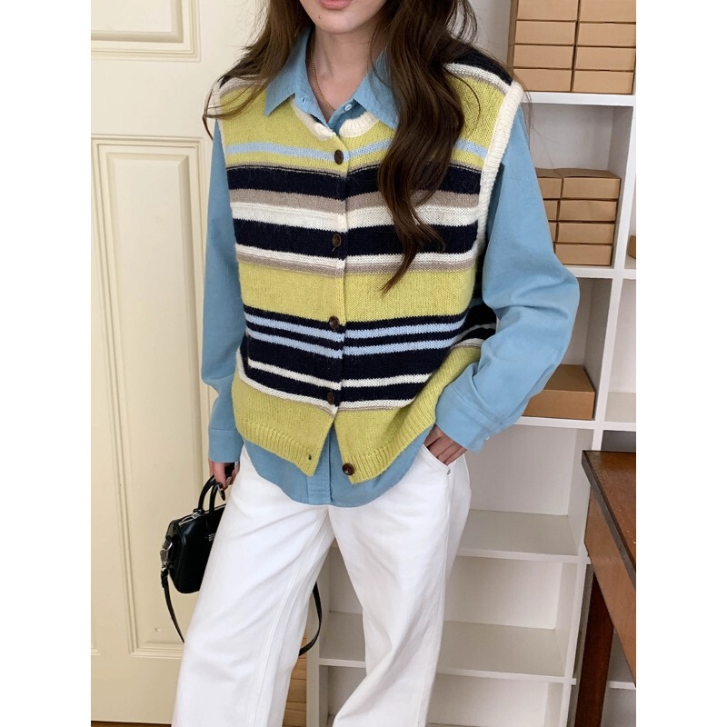 3Th Morning Autumn New Style Wool and Mohair Blended Design Knitted Vest Zy4460 3Th Morning Autumn New Style Wool and Mohair Blended Design Knitted Vest Zy4460
