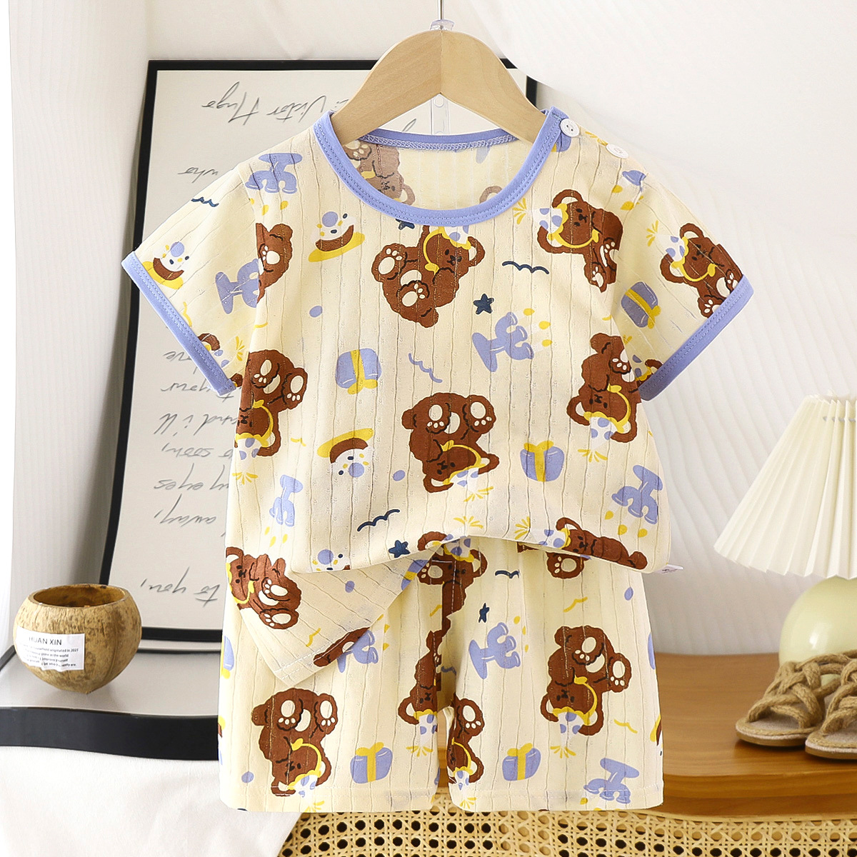 2025 verano nueva ropa para niños pantalones cortos de manga corta para niños, hombres y mujeres, camisetas para bebés, niños y niñas, algodón al por mayor