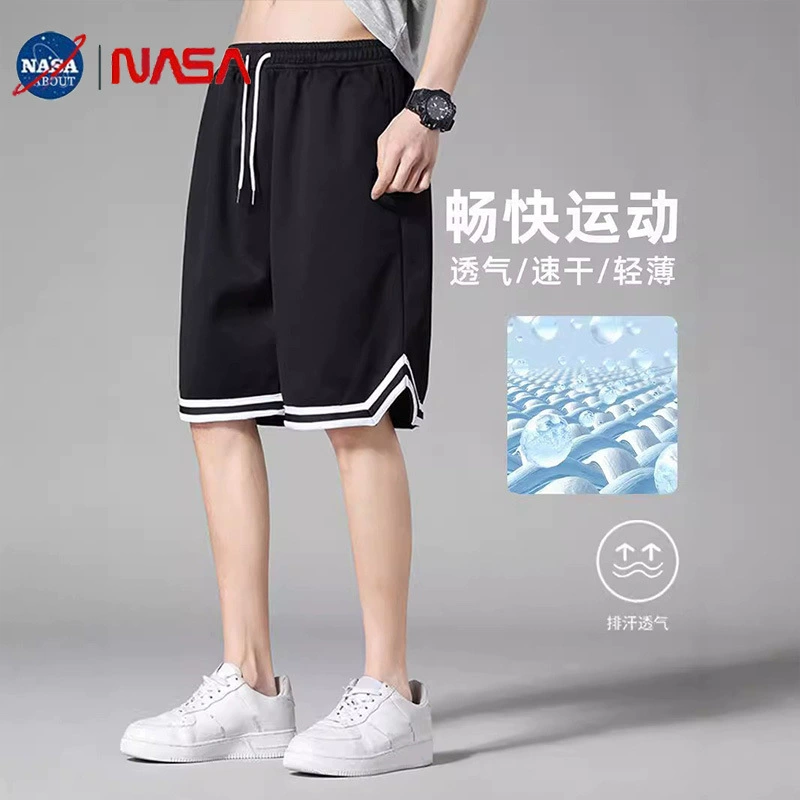 Men's basketball sports summer silk thin shorts, quick dry beach trousers for leisure, oversize, American style