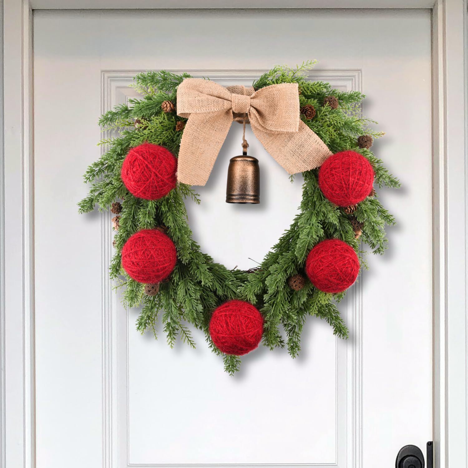 Nuevos productos transfronterizos 8cm9pcs bola de lana set de Navidad decoración de Navidad interior y exterior diseño de escena