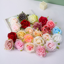 新品 仿真玫瑰花头绢花假花仿真花头 手工花环材料  F1 花头