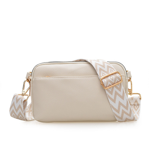 2025 Women's Crossbody Bag Simple and Versatile Soft Leather Small Square Bag Casual Wide Shoulder Strap Single Shoulder Bag