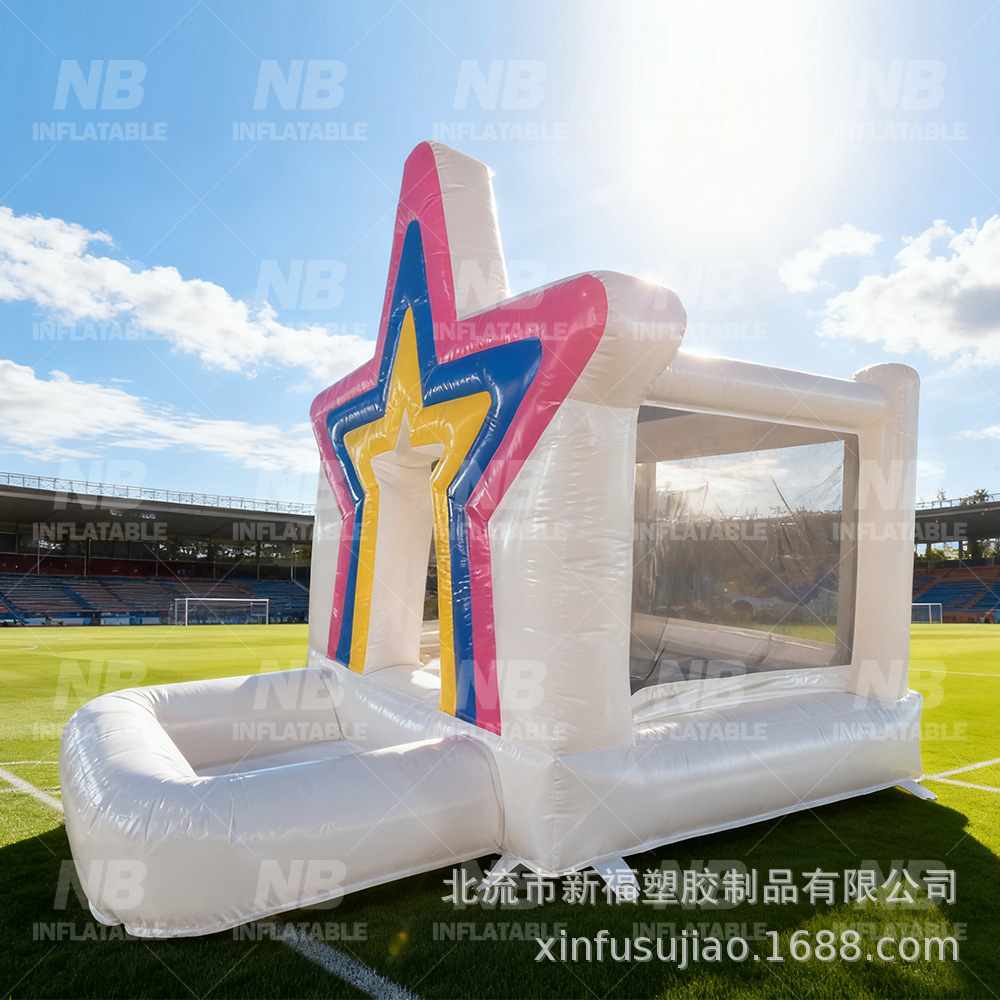 PVC comercial estrella blanca infláble trampolín pequeño parque infantil rebotar casa al aire libre castillo juguete