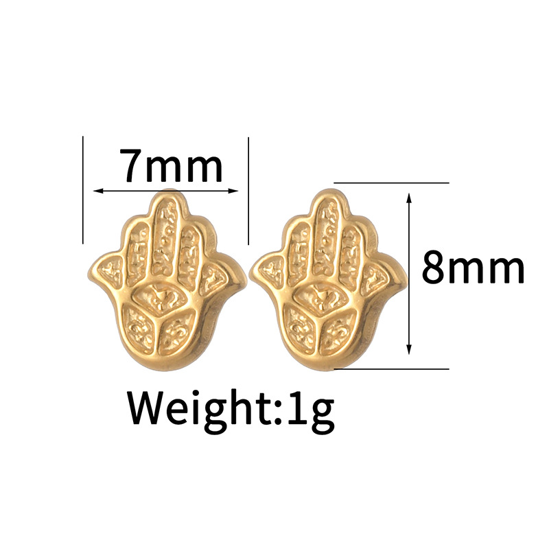 1 Pair Quantity 1 Pair Casual Simple Style Streetwear Heart Shape Crown Plating 304 Stainless Steel Ear Studs