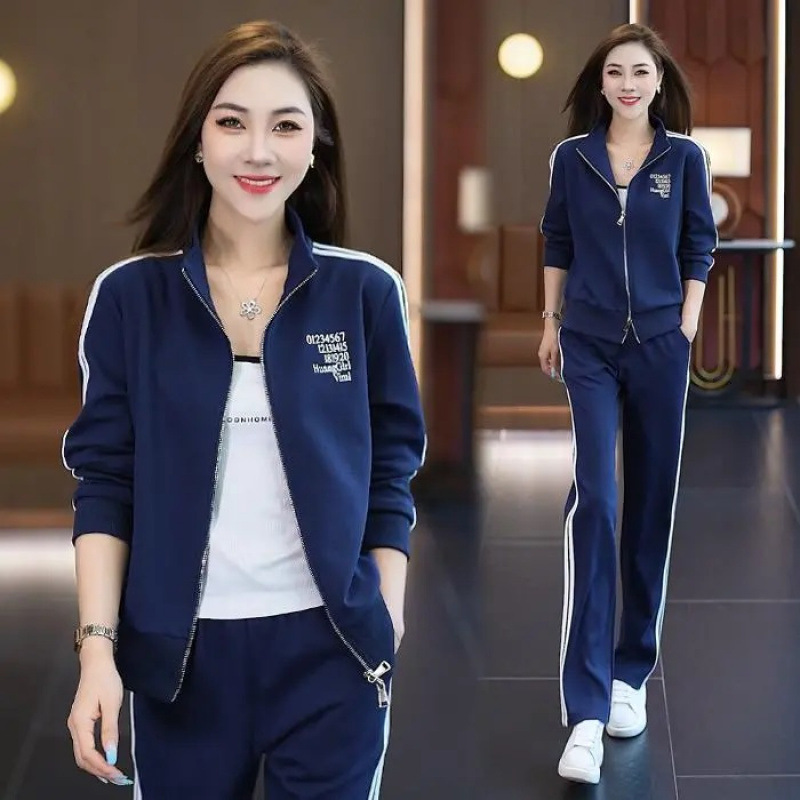 Casual Sports suit Women's 2024 Spring and Autumn New Loose Hooded Sweater Straight Pants Slimming Two-piece Set