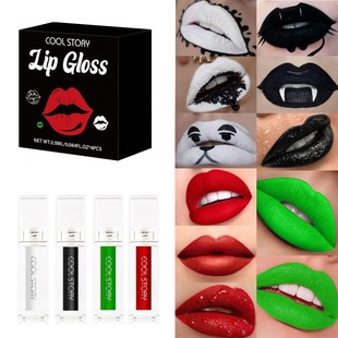 Halloween Non-Stick Cup Lip Gloss Matte Solid Color Lip Glaze Not Easy to Fade Liquid Lipstick Waterproof Long-Lasting Color Retention Cross-Border