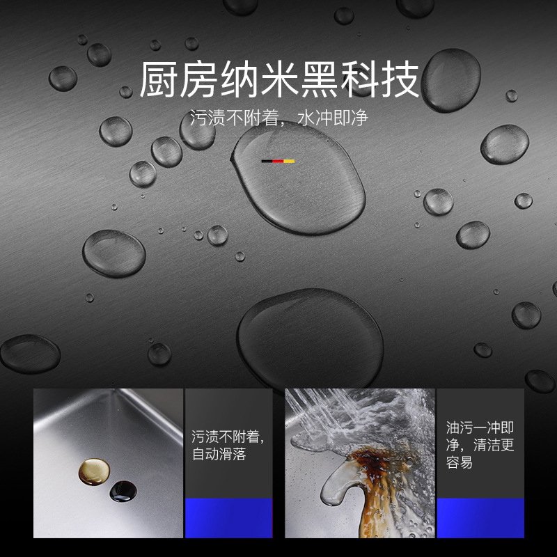 Venta al por mayor de verduras del hogar lavabo grande sola ranura hecha a mano engrosada fregadero de la cocina nano 304 fregadero de acero inoxidable sola ranura