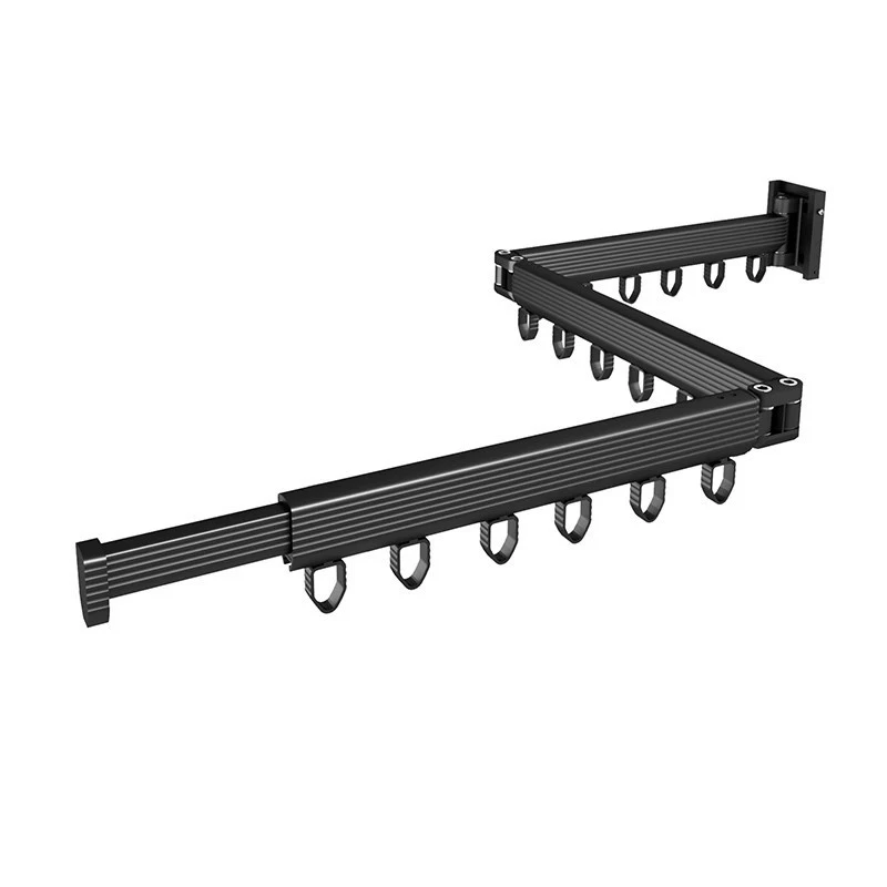 No punching folding clothes drying rack balcony household clothes drying rod drying artifact wall hanging invisible shrink bay window clothes drying rack