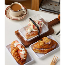 网红草莓生乳可颂牛角包包装盒美式热狗面包烘焙摆摊便当打包盒子