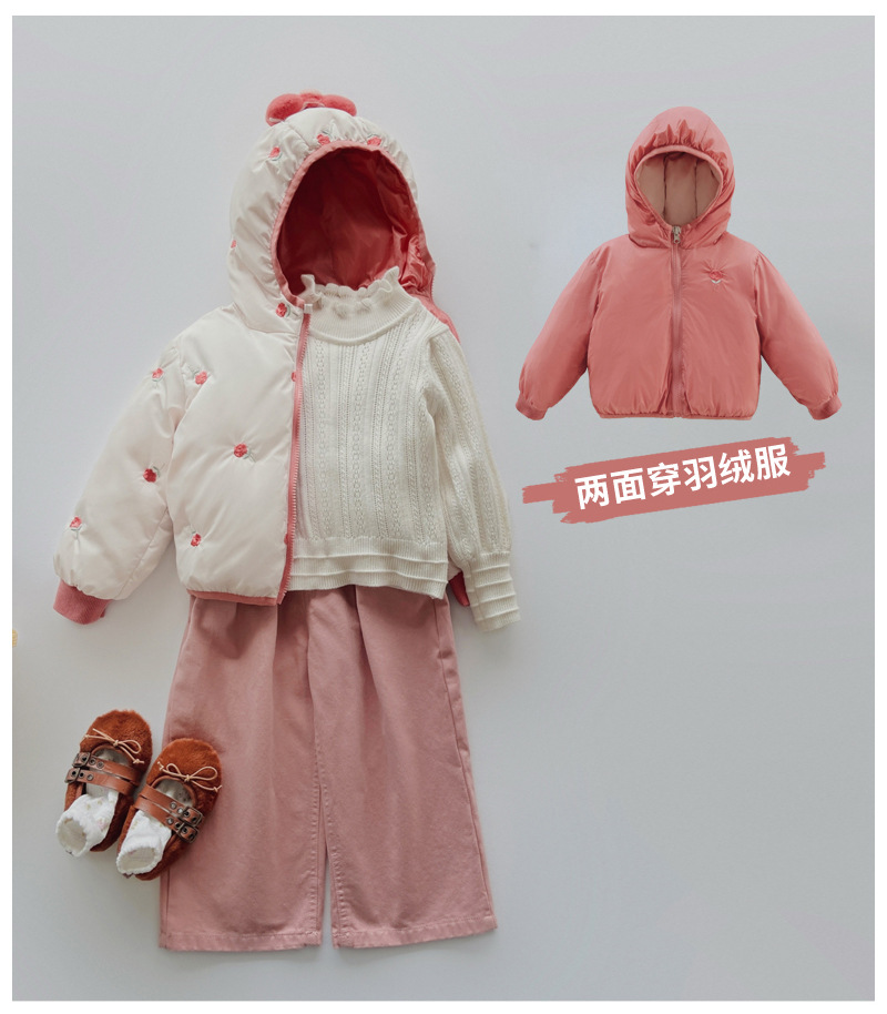 2023 Cappotto caldo per bambini piccoli, medi e piccoli con cappuccio su due lati da ragazza per ragazzi_voghion.com