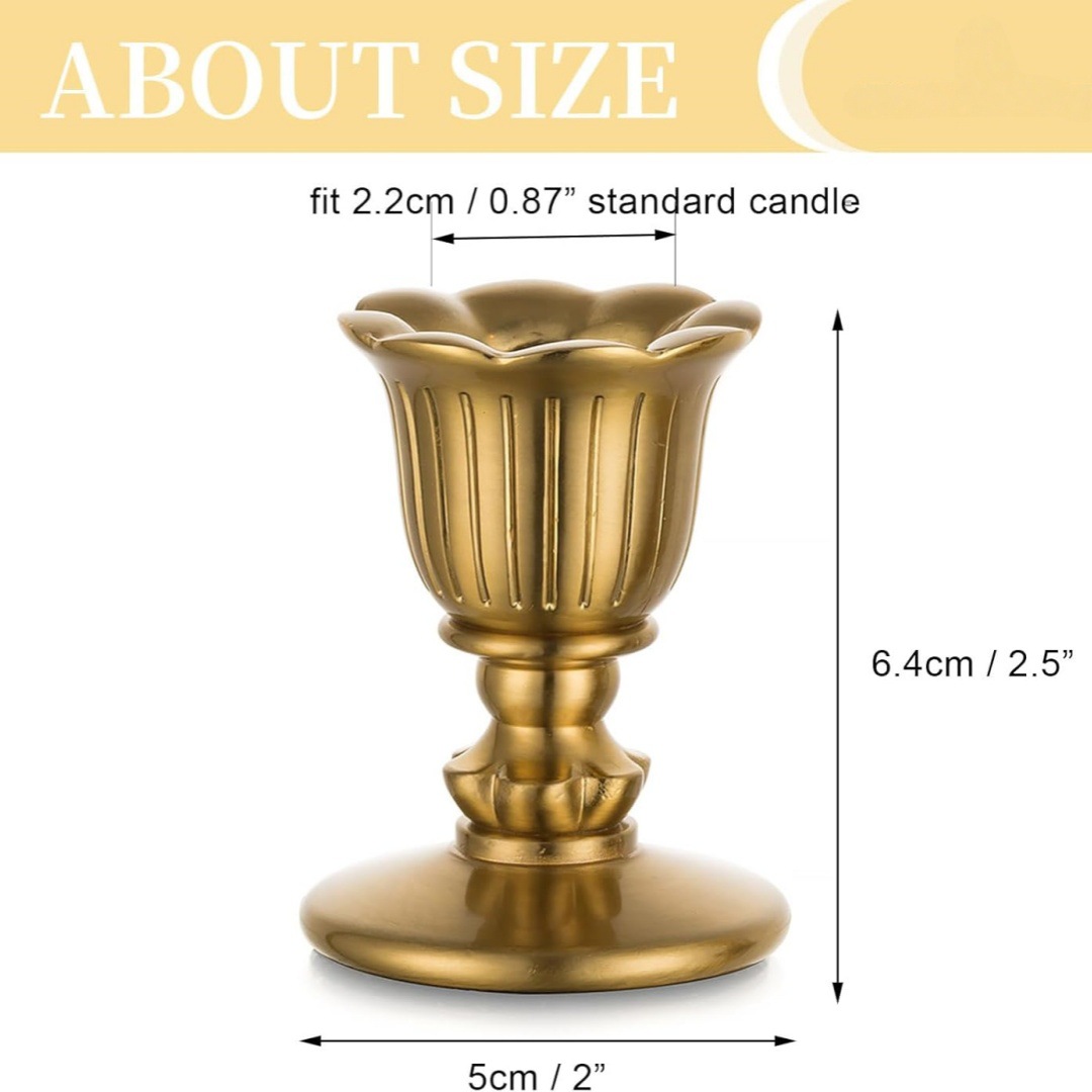 Candelaria europea cónica dorada adecuada para decoración central de la mesa de comedor boda recepción festivales decoración navideña