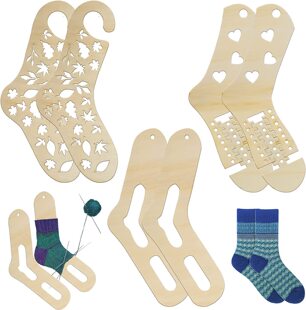 Handmade socks Model 6-piece set socks wooden display props for wool socks