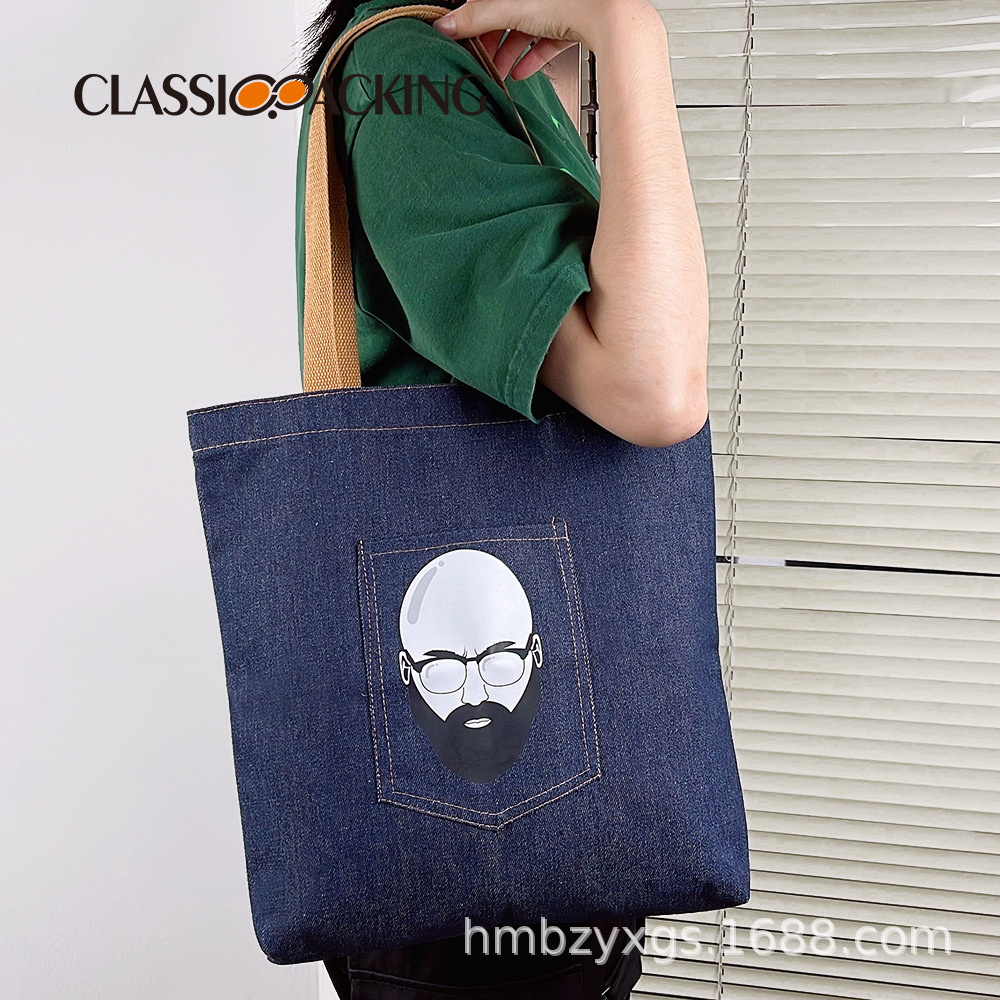 2022 de moda del todo-fósforo del bolso de gran capacidad de un solo hombro bolsa de mezclilla de fábrica al por mayor bolsa de compras Portátil Bolsa de asas