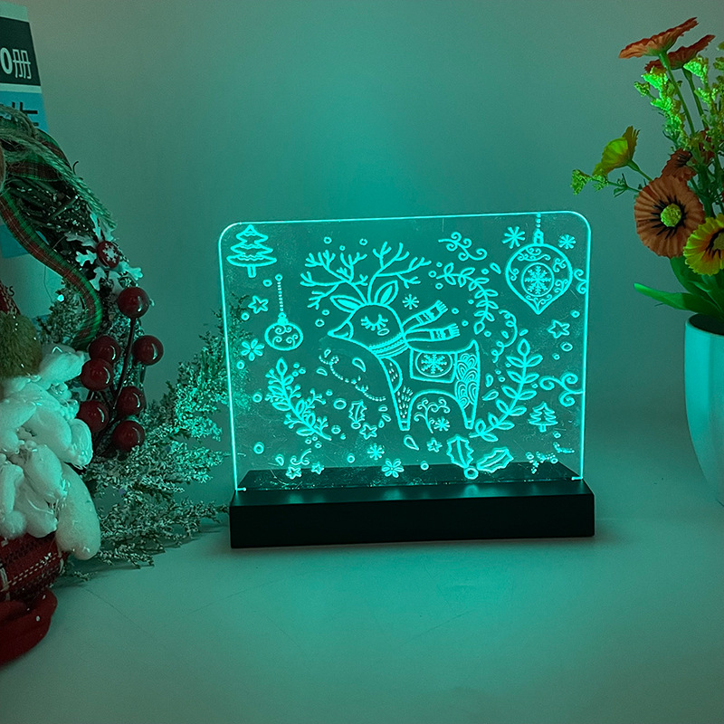 Dormitorio acrílico lámpara de noche atmósfera regalo elemento de Navidad toque colorido control remoto lámpara USB de escritorio