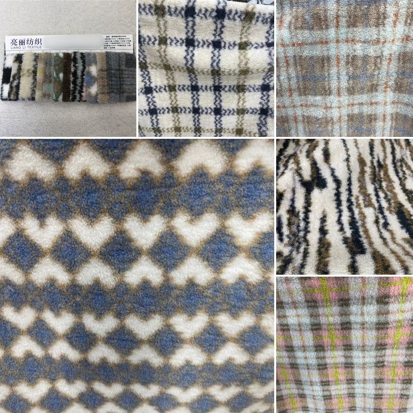Impresión de cachemira ondulado eléctrico cuadrilátero diente de sierra China nudo ropa maleta tela de peluche