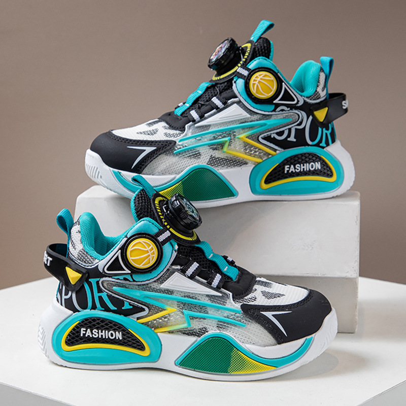 Children's Sports Shoes, Boys' Basketball Shoes, Autumn 2026 New Breathable Mesh Shoes, Trendy Soft-Soled Running Shoes for Little Boys
