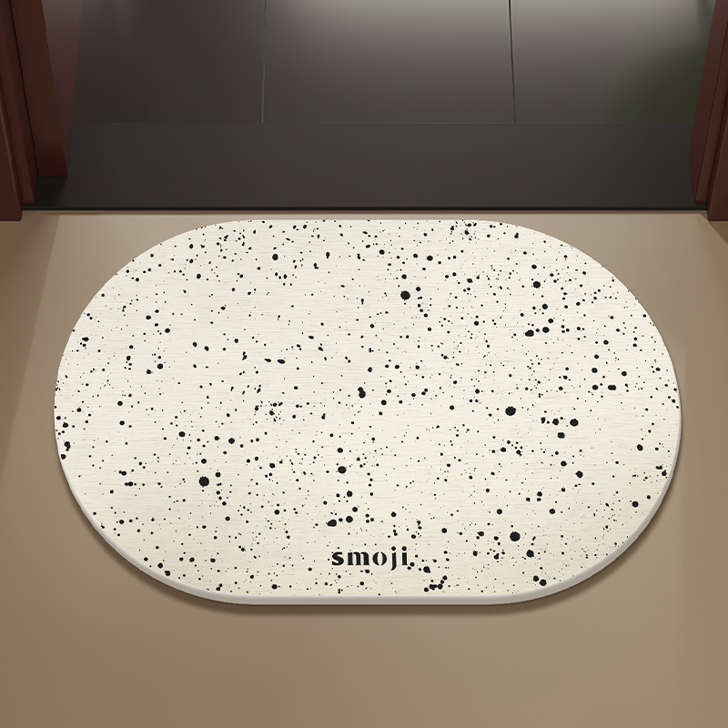 Cross-Border Simple Diatom Mud Bathroom Door Absorbent Floor Mat Bathroom Non-Slip Mat Terrazzo Bathroom Foot Mat