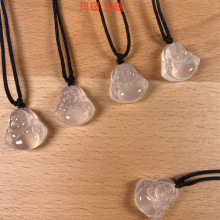 天然玛瑙佛公吊坠玉髓弥勒佛玉石项链中国风笑佛保平安挂件女转运