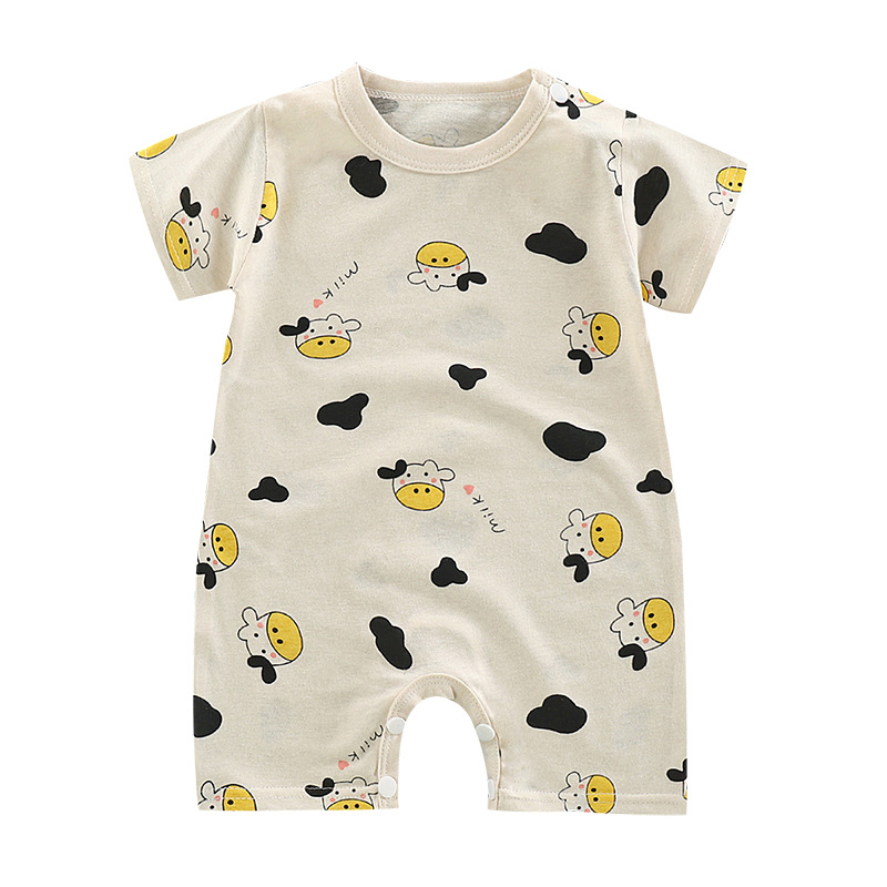 Baby Clothes All-match Boy and girl Baby Triangle Hatshirt Newborn Short-sleeved jumpsuit Wrap-up Pajamas Climbing Clothes