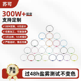 厂家定制糖果色钢丝圈多巴胺圆形钢丝绳diy可定制彩色烤漆钢丝圈
