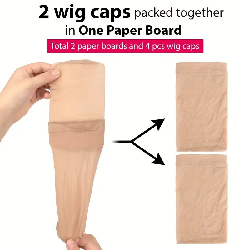 2er Pack Nylon Perückenkappe Für Damen Elastische Cosplay Haarnetz_voghion.com